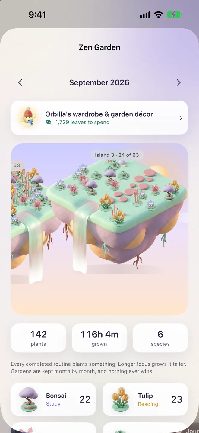 The Zen Garden with its floating islands