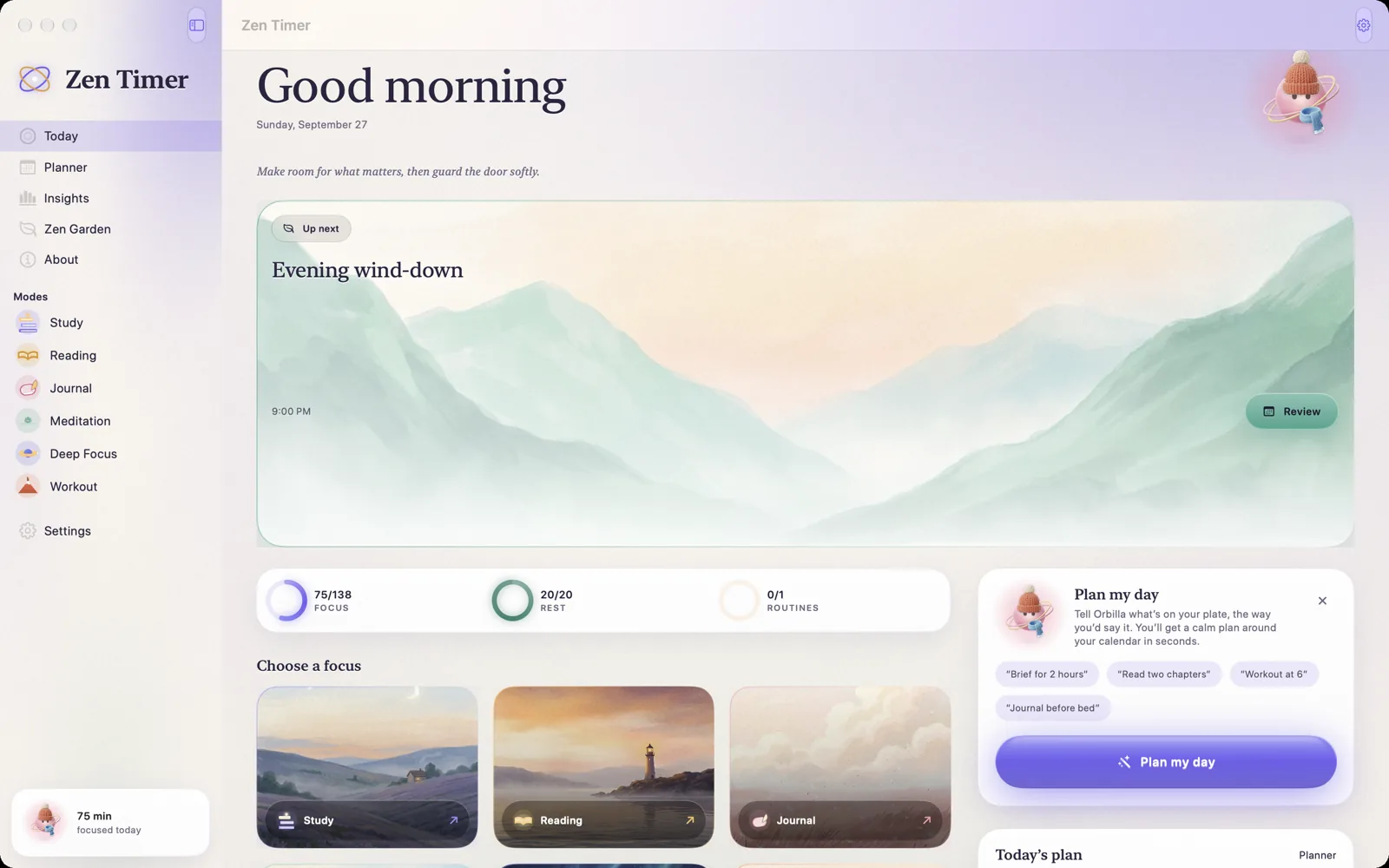 Today in Zen Timer for Mac