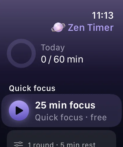 Zen Timer on Apple Watch